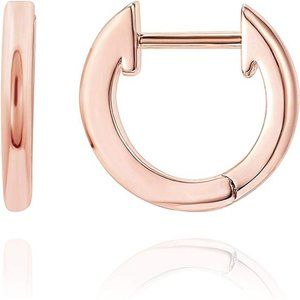 14K Gold Plated Earrings Huggie Stud | Small Hoop Earrings for Women Rose Gold